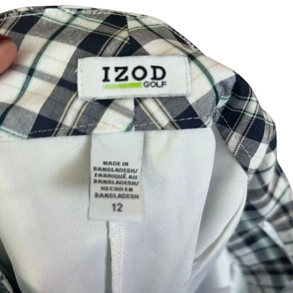 Izod Golf Skort Navy and Lime Green Size 12